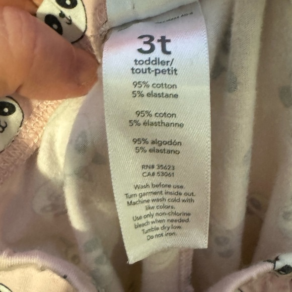 Carter’s 3T Panda 2pc Fleece set Grey & Pink - Picture 6 of 8
